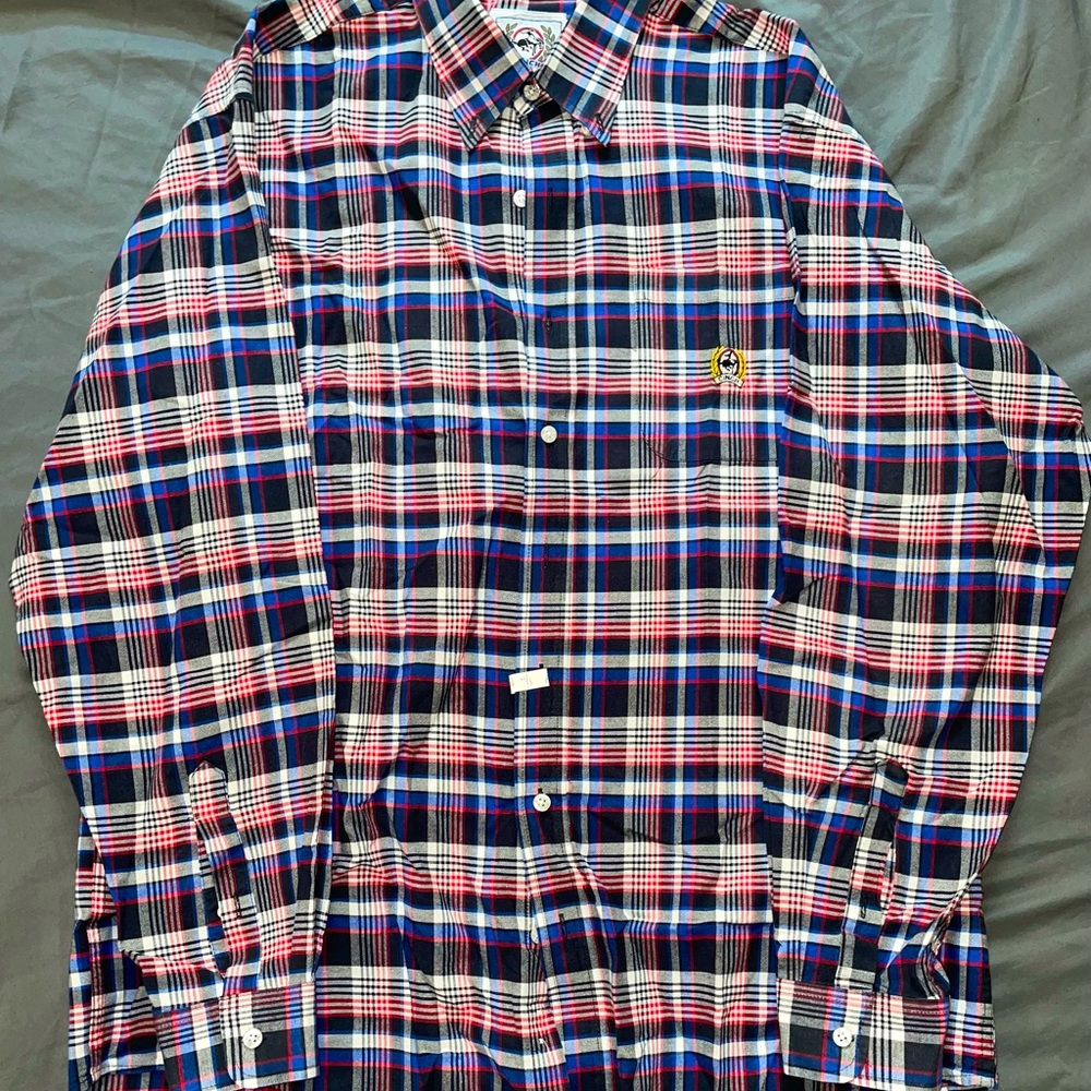 Cinch Men’s L/S Button Down Black Plaid Men’s Shirt Size Large Western